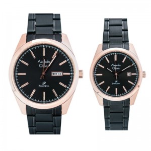 Alexandre Christie AC 1025 Rosegold Black Couple